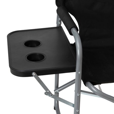 Flash Furniture Black Folding Directors Chair-Cupholder Side Table JJ-CC305-BK-GG